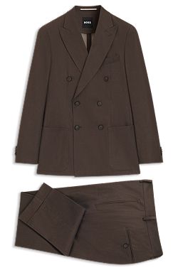 Two-piece slim-fit suit in stretch cotton