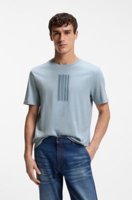 Logo-artwork T-shirt in cotton jersey, Light Blue