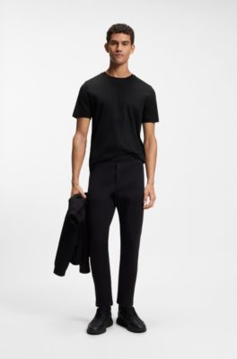 Porsche x BOSS mercerized-cotton T-shirt with rear graphics, Black