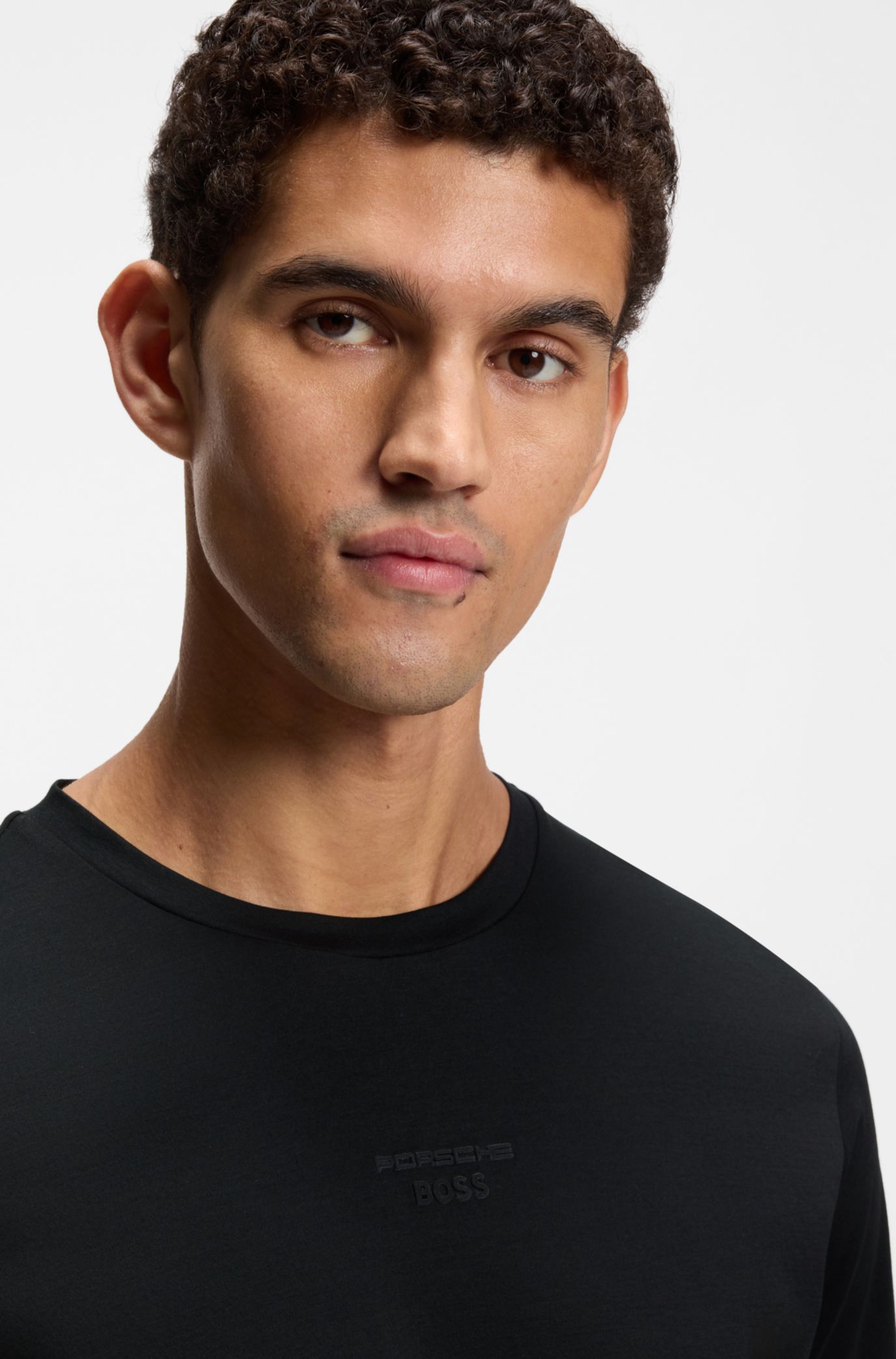 BOSS - Porsche x BOSS mercerized-cotton T-shirt with rear graphics