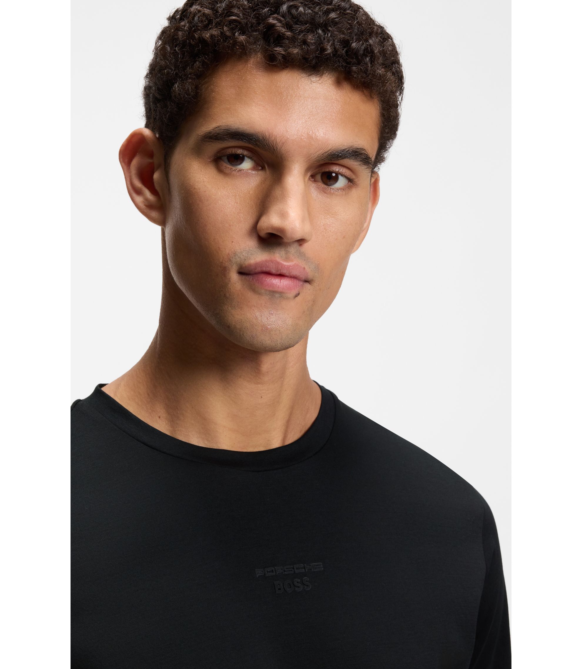 BOSS - Porsche x BOSS mercerized-cotton T-shirt with rear graphics