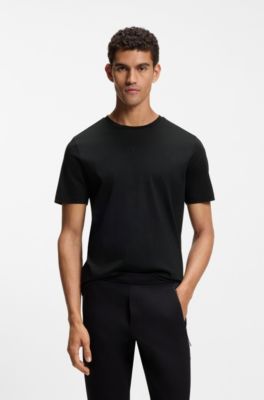 Camiseta Porsche x BOSS de algod&oacute;n mercerizado con gr&aacute;ficos en la espalda, Negro