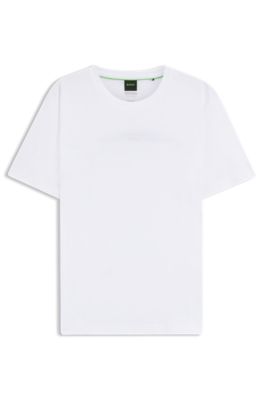 Porsche x BOSS mercerized-cotton T-shirt with rear graphics, White