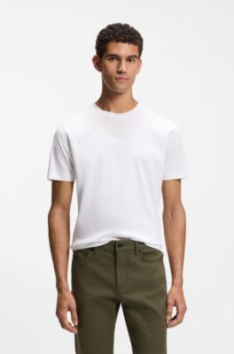 Porsche x BOSS mercerized-cotton T-shirt with rear graphics, White