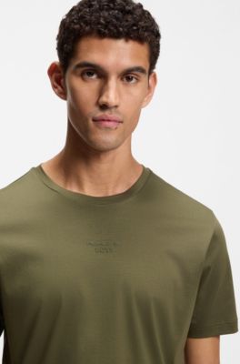 T-shirt Porsche x BOSS en coton merceris&eacute; &agrave; imprim&eacute; graphique au dos, Chaux