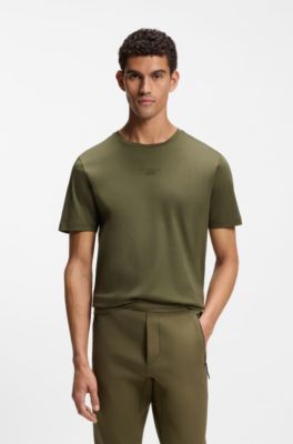 Porsche x BOSS mercerized-cotton T-shirt with rear graphics, Light Green