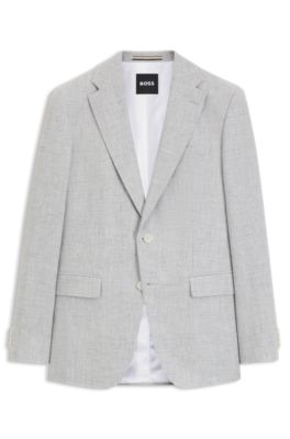 Slim-fit jacket with puppytooth pattern, Light Grey