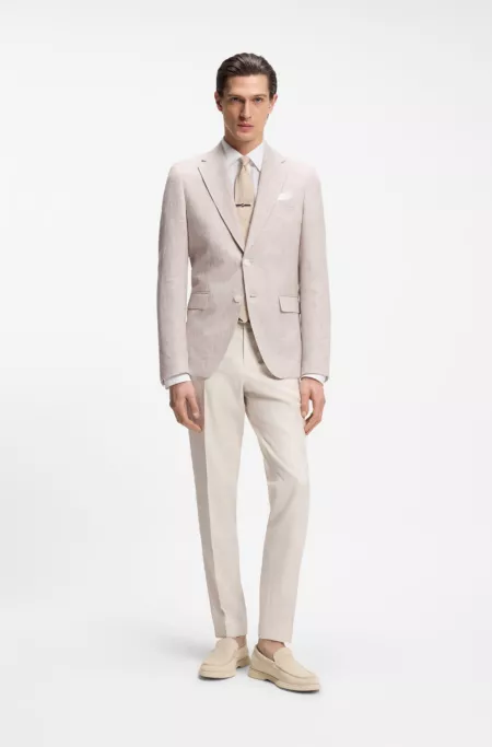 Slim-fit jacket with puppytooth pattern