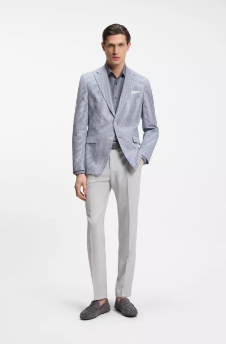 Slim-fit jacket with puppytooth pattern