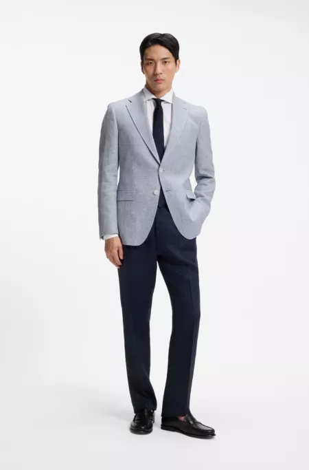 Slim-fit jacket with puppytooth pattern