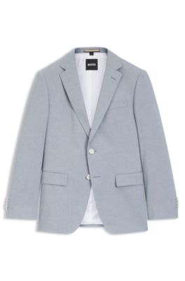 Slim-fit jacket in patterned chiffon, Light Blue