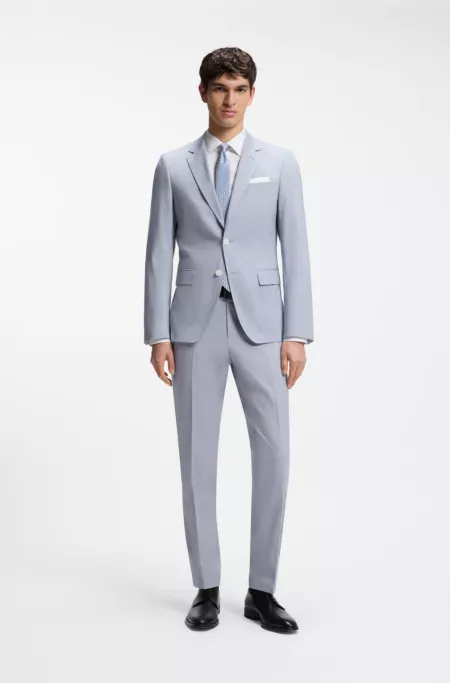 Slim-fit trousers in patterned stretch chiffon