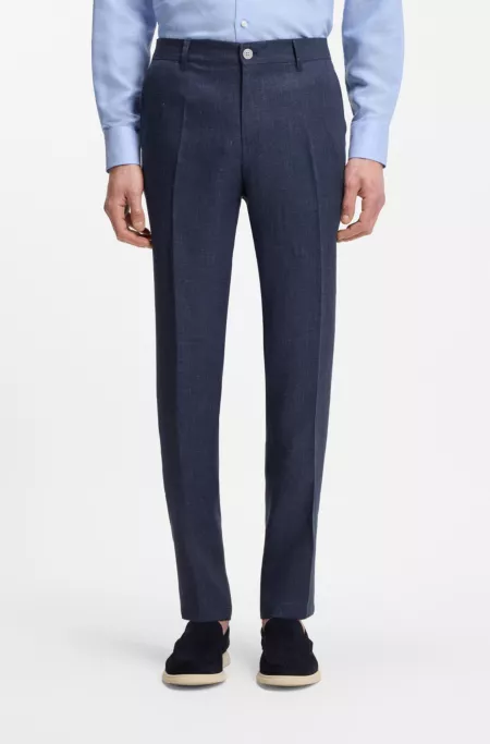 Slim-fit trousers in a linen blend