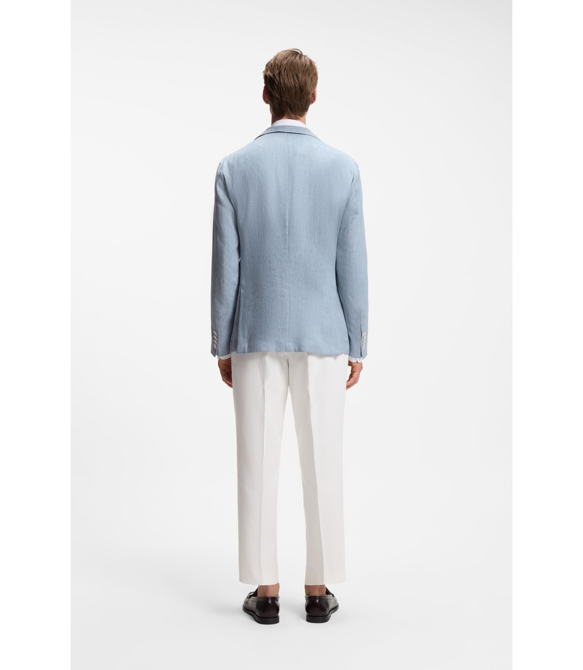 HugoBossライトブルーBOSSHUGO水色JacketPure Linen BOSS - Slim-fit jacket in a linen blend - Light Blue
