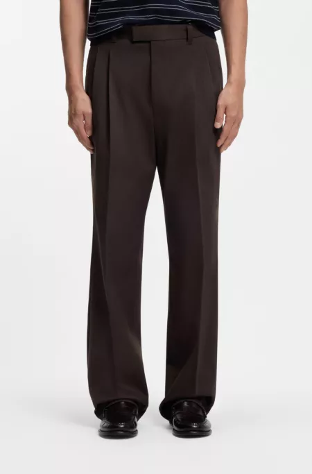 Oversized-fit trousers in cotton and linen