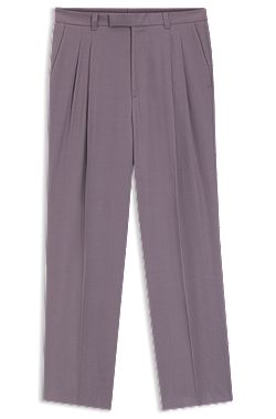 Pantalons coupe oversize en twill drapé