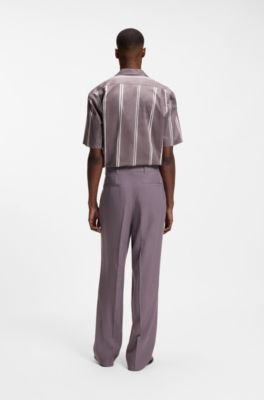 Oversized-fit trousers in twill, Purple