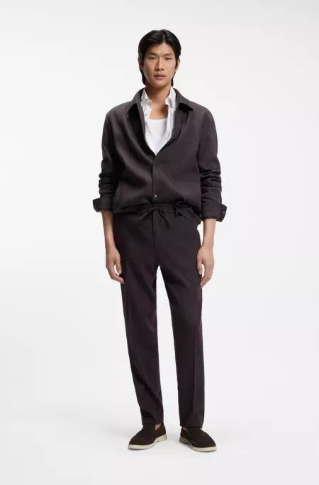 Relaxed-fit overshirt in a linen blend