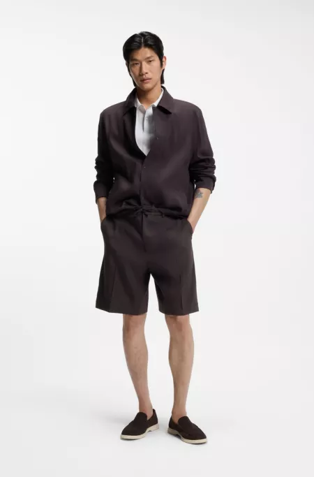 Relaxed-fit shorts in a linen blend