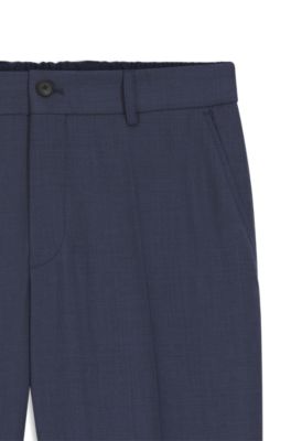 Tapered-fit trousers in washable virgin wool, Light Blue