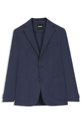 Chaqueta de traje slim fit en AirWool lavable, Celeste