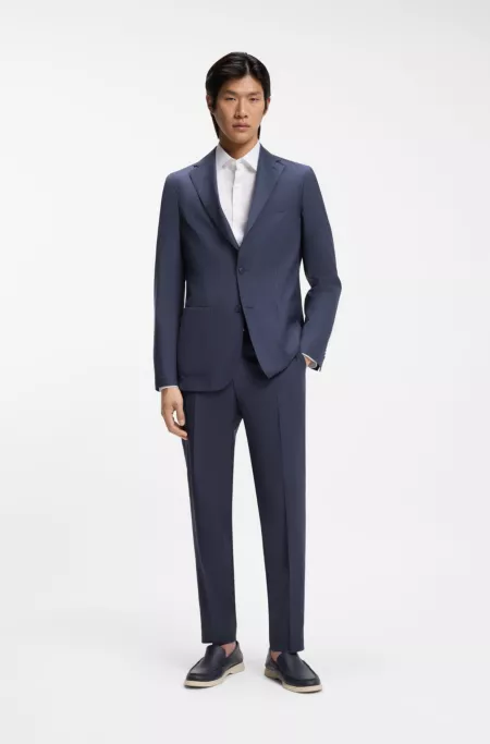 Slim-fit jacket in washable virgin wool