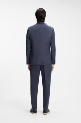 Slim-fit jacket in washable virgin wool, Light Blue