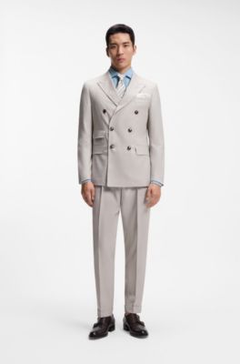 Camisa regular fit en algod&oacute;n y lino italianos, Celeste