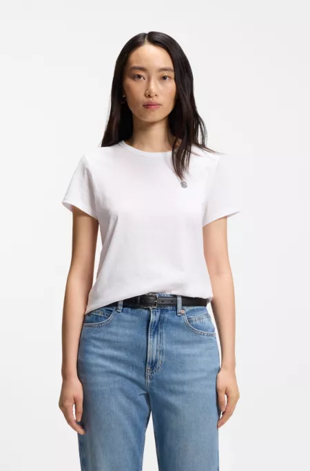 Logo-artwork slim-fit T-shirt in cotton jersey