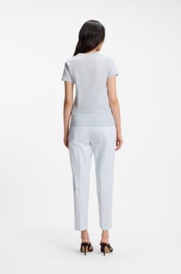 T-shirt Slim en jersey de coton avec logo artistique, bleu clair