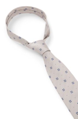 BOSS ONE Jacquard-pattern tie in silk, Light Beige