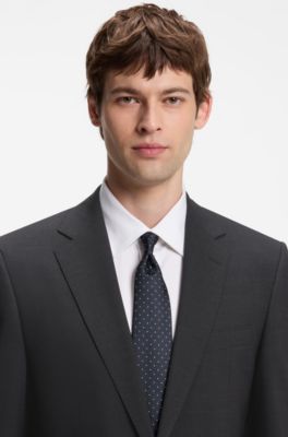 BOSS ONE Jacquard-pattern tie in silk, Dark Blue