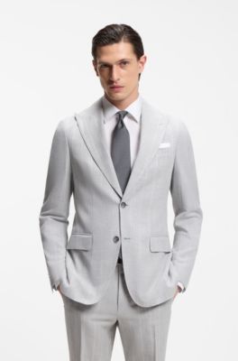 BOSS ONE Jacquard-pattern tie in silk, Dark Blue