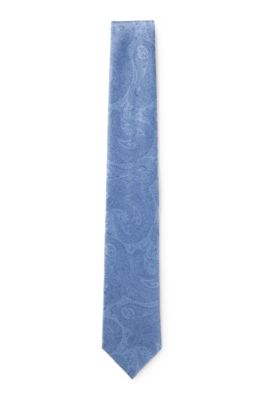 BOSS ONE Jacquard-pattern tie in silk, Blue