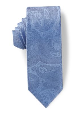 BOSS ONE Jacquard-pattern tie in silk, Blue