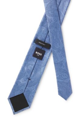 BOSS ONE Jacquard-pattern tie in silk, Blue
