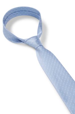 BOSS ONE Jacquard-pattern tie in silk, Light Blue