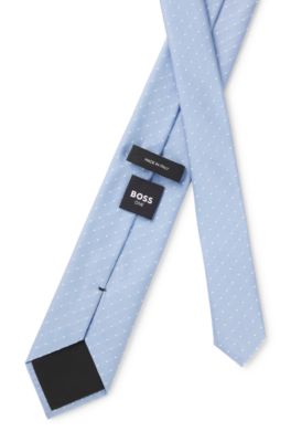 BOSS ONE Jacquard-pattern tie in silk, Light Blue