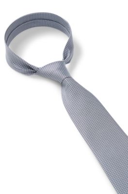 BOSS ONE Jacquard-pattern tie in silk, Light Blue