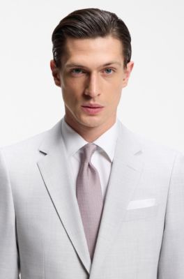 Jacquard-pattern tie in silk, Light Purple