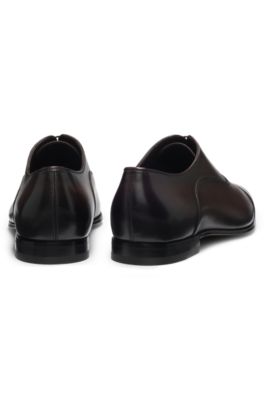 Chaussures Oxford &agrave; bout droit en cuir BOSS BY BECKHAM, Marron fonc&eacute;