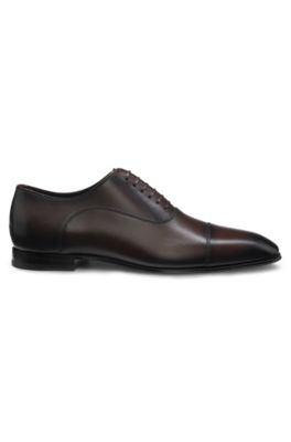 Zapatos Oxford BOSS BY BECKHAM de piel con puntera, Marr&oacute;n oscuro