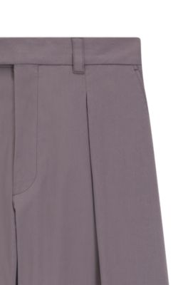 Pantalones relaxed fit de algod&oacute;n el&aacute;stico, Lila