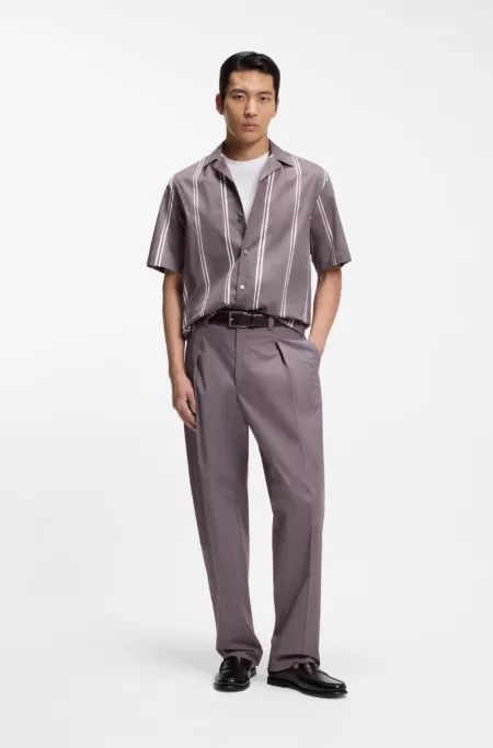Relaxed-fit trousers in stretch cotton