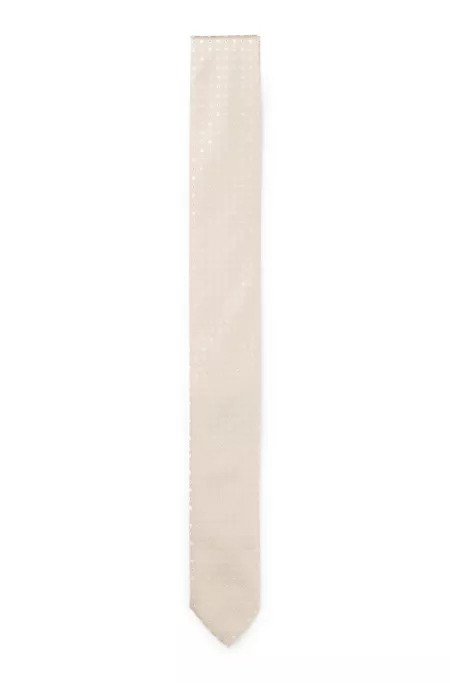 Jacquard-pattern tie in a silk blend