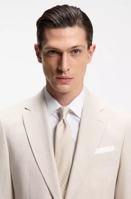 Jacquard-pattern tie in a silk blend