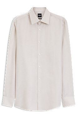 Slim-fit shirt in linen-blend twill