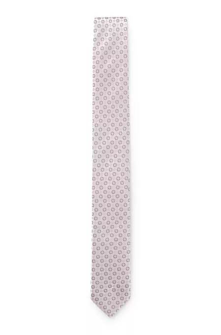 Silk-blend tie with jacquard pattern
