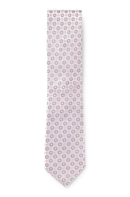 Silk-blend tie with jacquard pattern, Light Purple