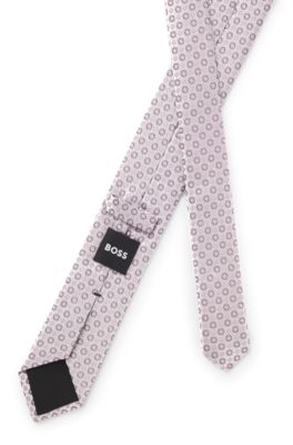 Corbata de seda con motivo en jacquard, Luz p&uacute;rpura